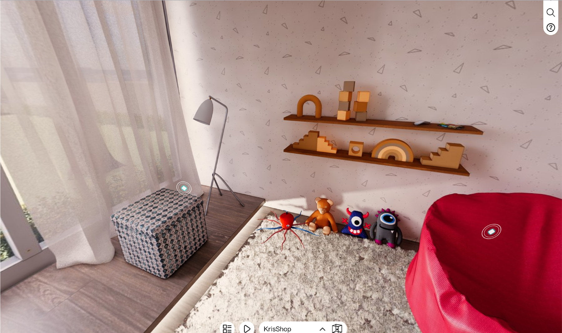 Danovel furniture visualised in a room using KrisShop augmented reality
