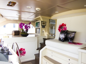 Yacht pilothouse upholstery