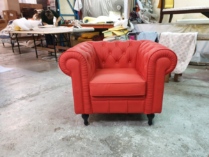Red Chesterfield Armchair